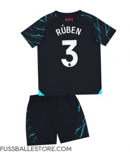 Günstige Manchester City Ruben Dias #3 3rd trikot Kinder 2023-24 Kurzarm (+ Kurze Hosen)